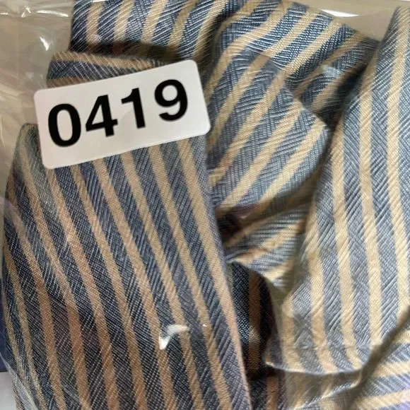 Ecote OU Wrap Dress Womens Size Medium Blue/Tan Striped Bell Sleeve V-Neck 90s - Picture 11 of 11